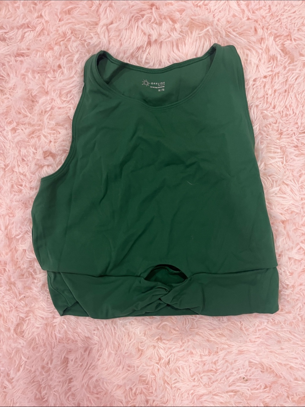 aerie Forest Green Twist-Hem Athletic Tank